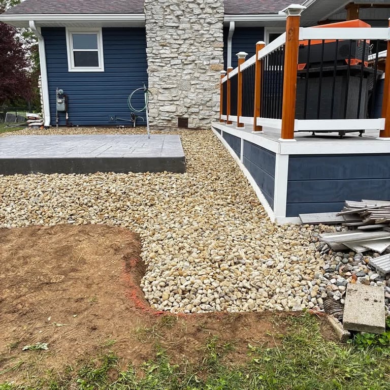 Backyard transformation with deck, pavers and landscaping